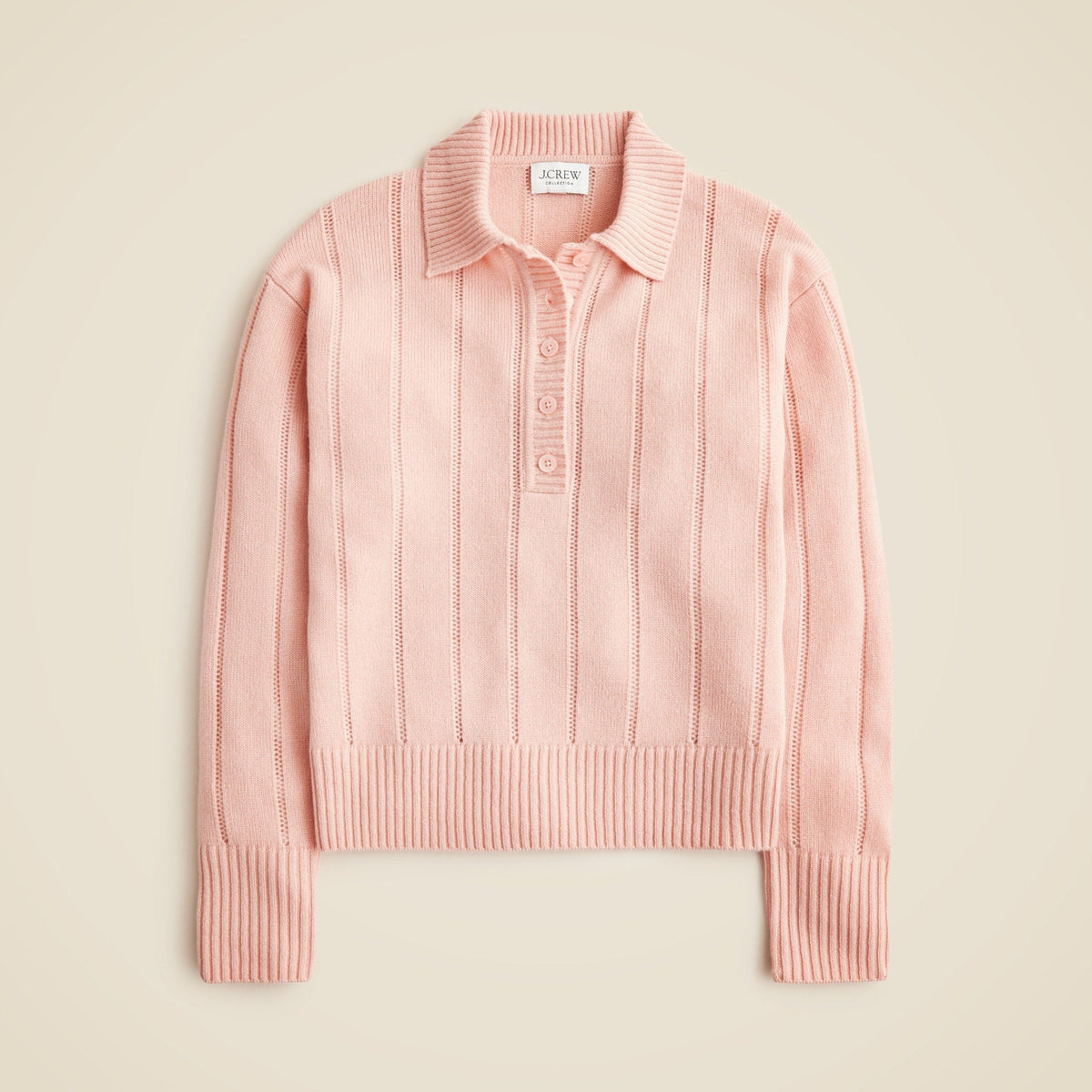 Cashmere pointelle sweater-polo