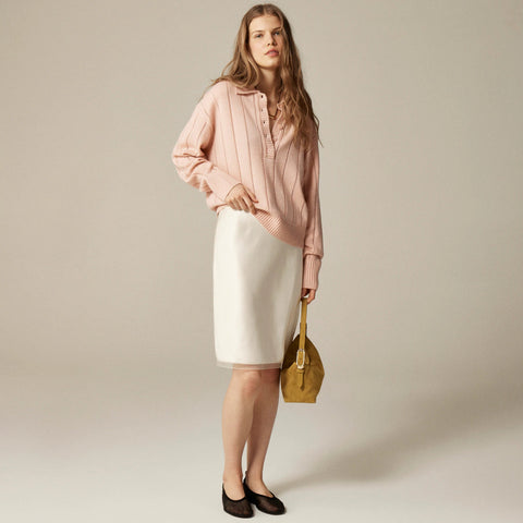 Cashmere pointelle sweater-polo