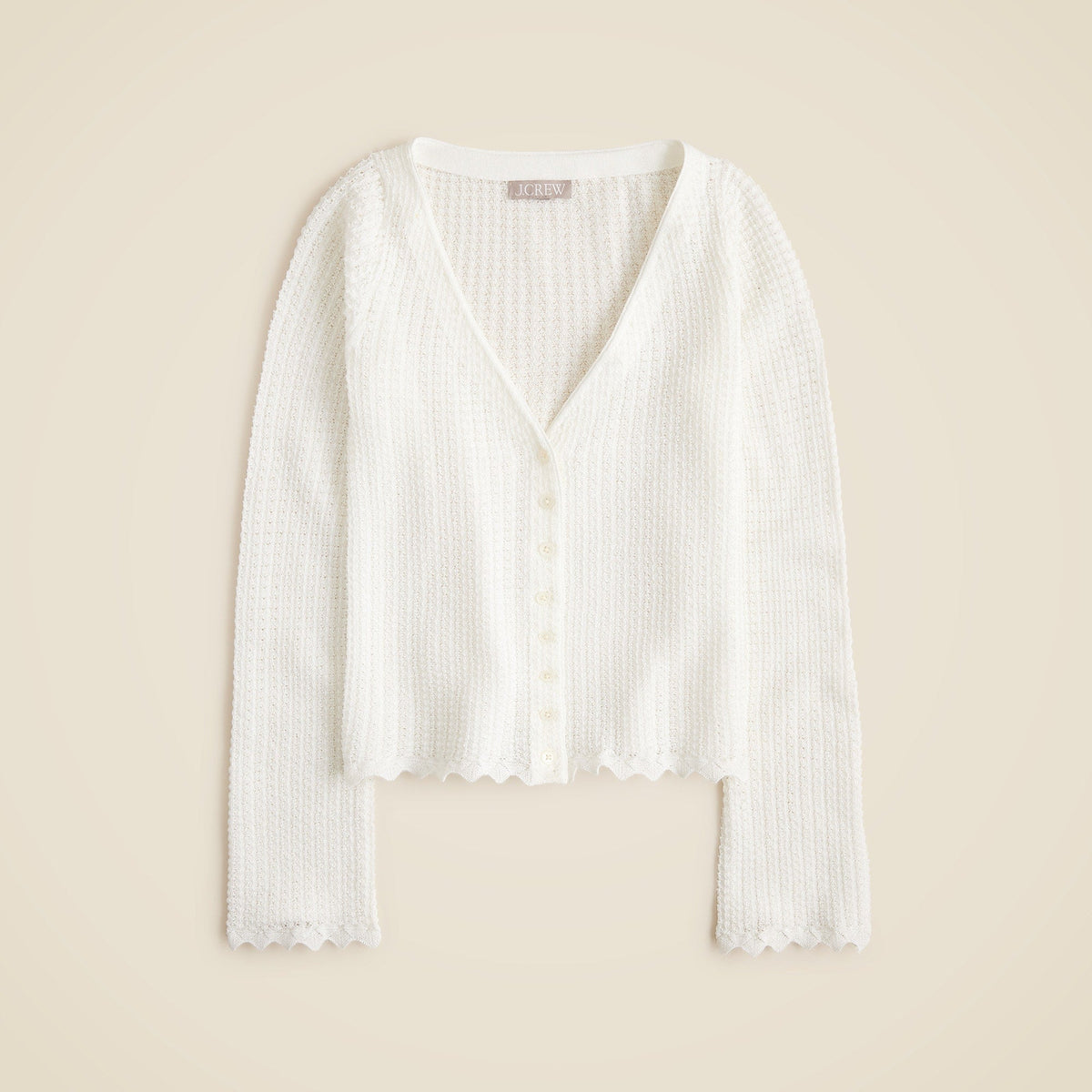 Scallop-trim cardigan top