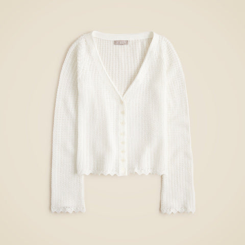 Scallop-trim cardigan top