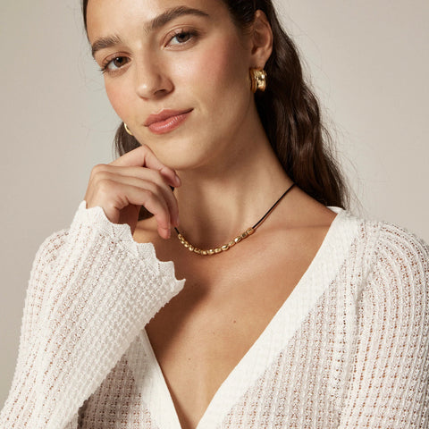 Scallop-trim cardigan top