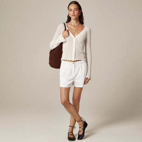 Scallop-trim cardigan top
