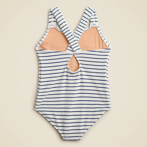 Girls' smocked one-piece swimsuit