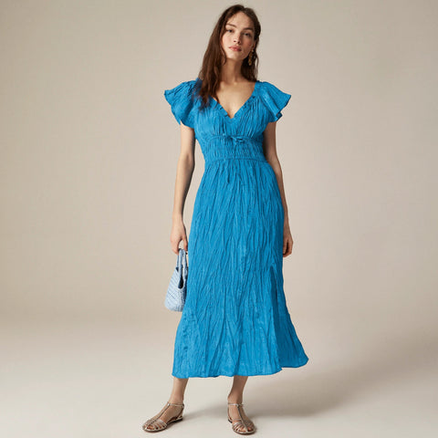 Palermo dress in viscose-blend crinkle