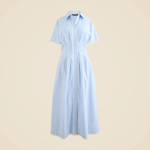 Wren lace-trim shirt-dress in stripe