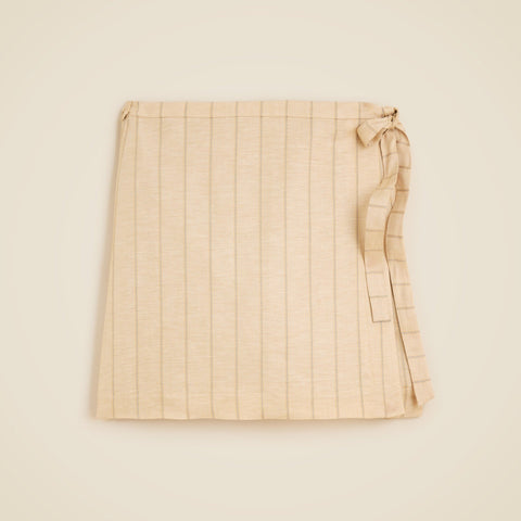 Wrap skirt in striped linen blend