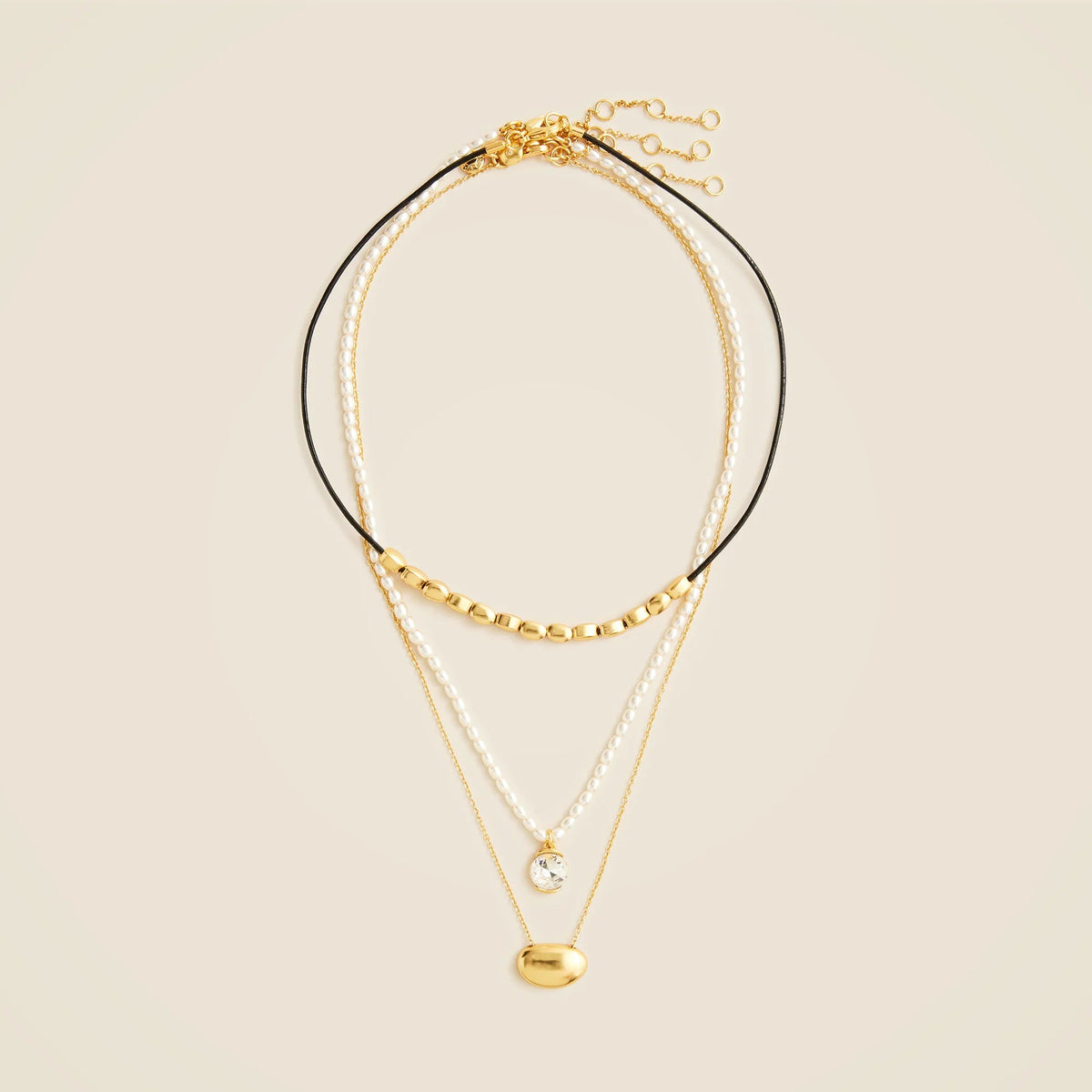 Beaded pendant necklaces set-of-three