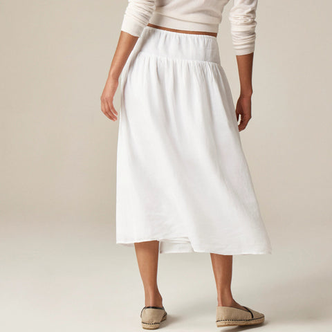 Side-tie skirt in ramie