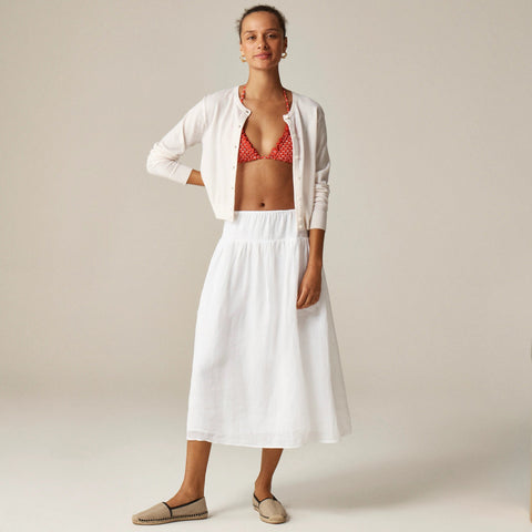 Side-tie skirt in ramie