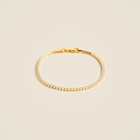 Teardrop cubic zirconia bezel-set tennis bracelet