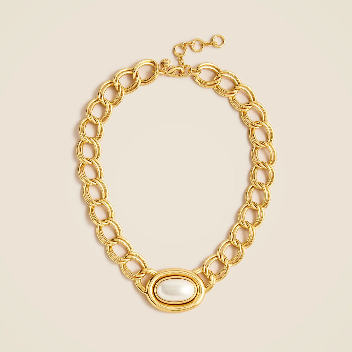 Layered chain pearl necklace
