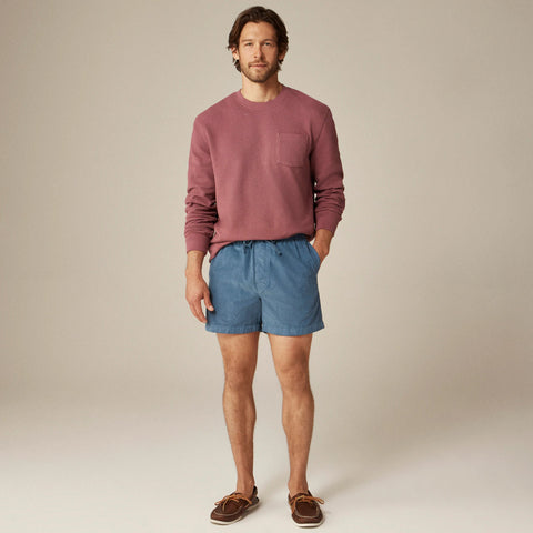 Long-sleeve macropiqué cotton T-shirt