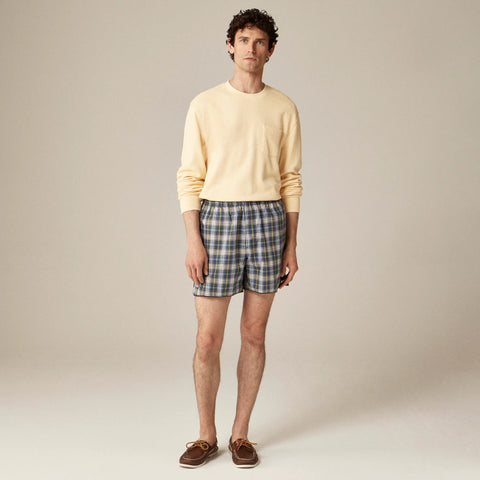 Long-sleeve macropiqué cotton T-shirt