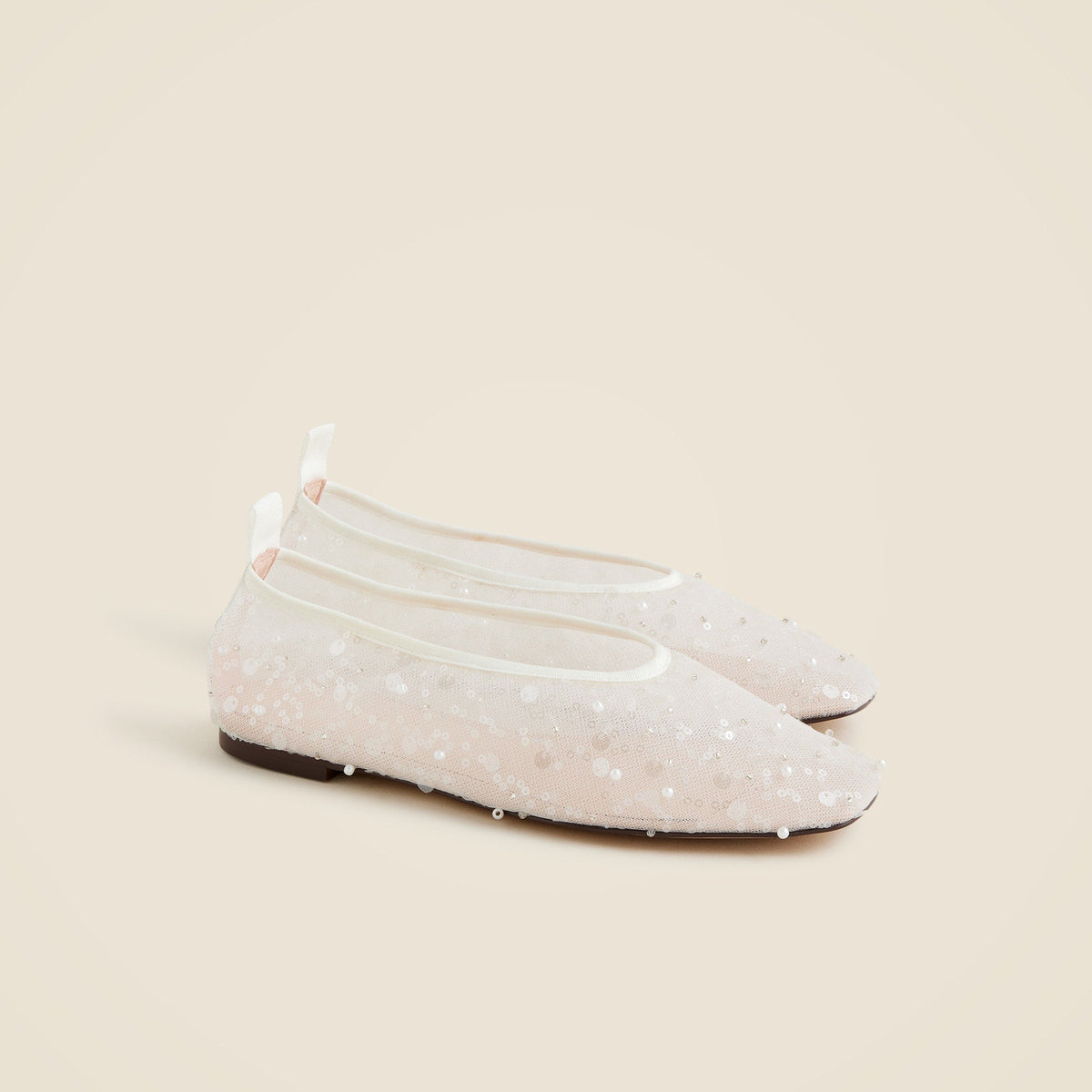 Quinn embellished ballet flats in mesh