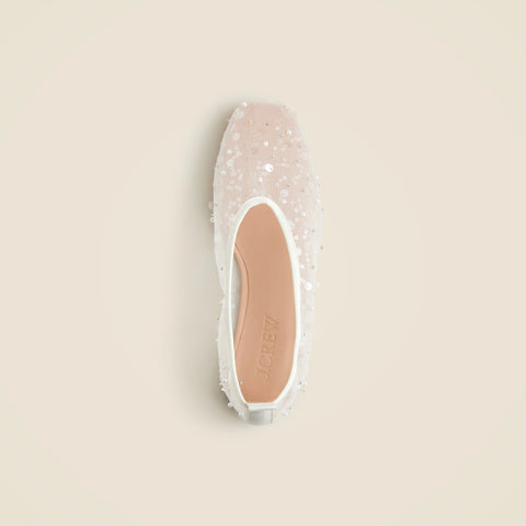 Quinn embellished ballet flats in mesh