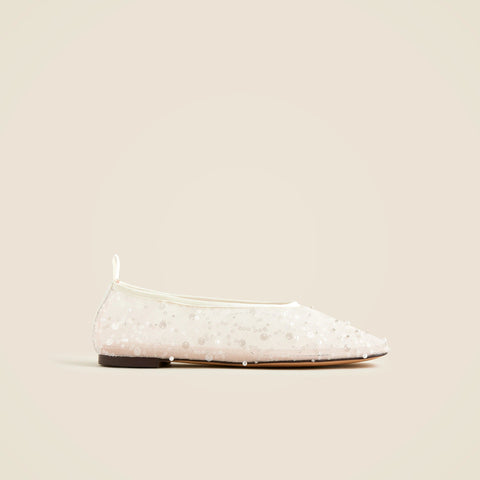 Quinn embellished ballet flats in mesh