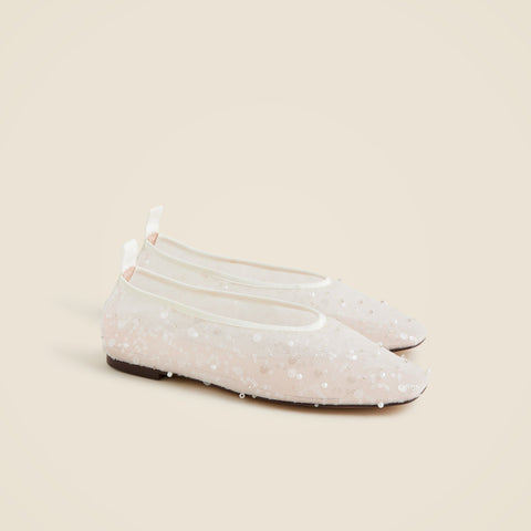 Quinn embellished ballet flats in mesh