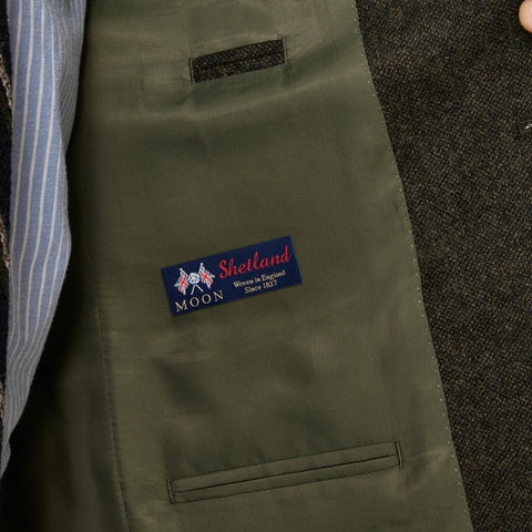 Ludlow Slim-fit suit jacket in English donegal wool tweed