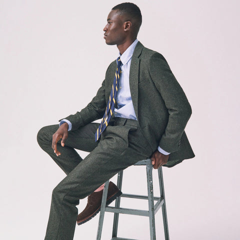 Ludlow Slim-fit suit jacket in English donegal wool tweed