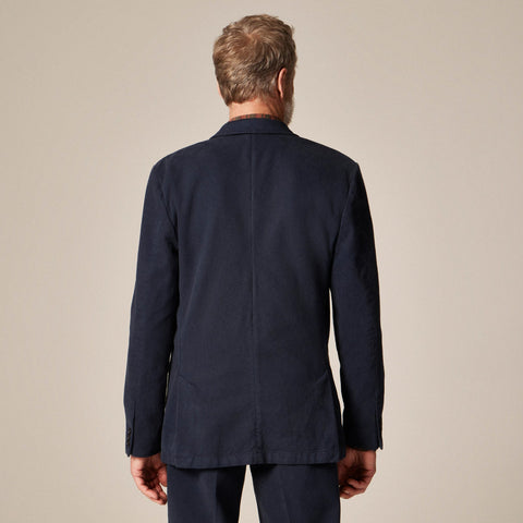 Relaxed-fit suit jacket in garment-dyed Italian cotton twill