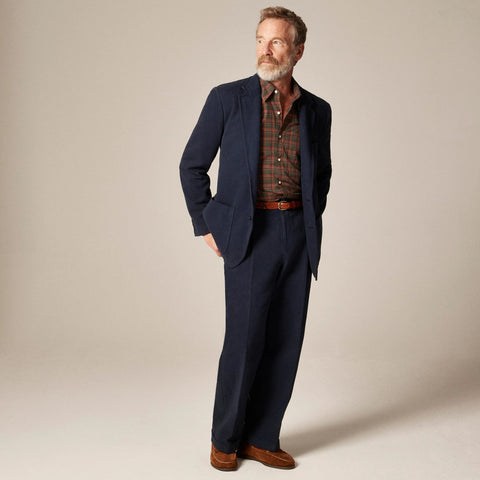Relaxed-fit suit jacket in garment-dyed Italian cotton twill