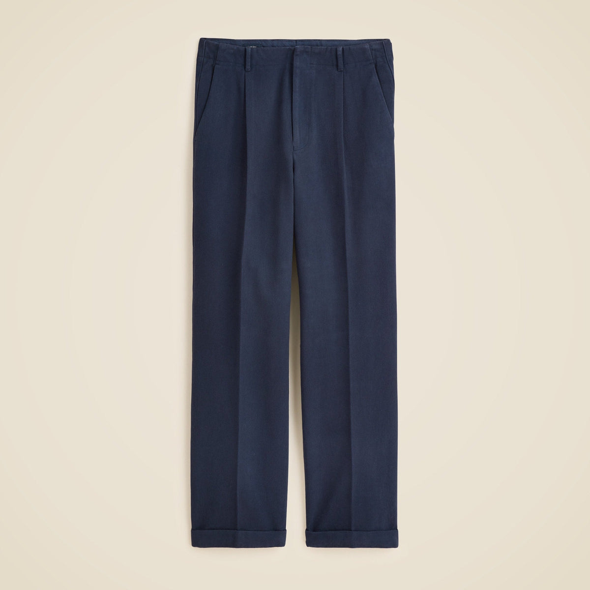 Relaxed-fit suit pant in garment-dyed Italian cotton twill