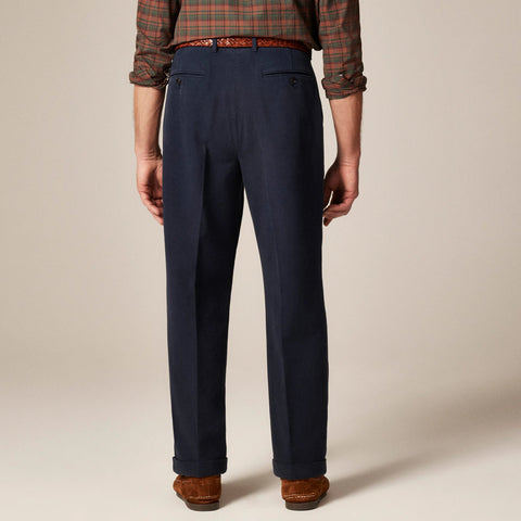Relaxed-fit suit pant in garment-dyed Italian cotton twill