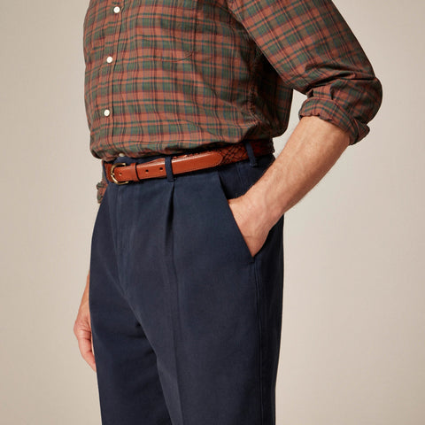 Relaxed-fit suit pant in garment-dyed Italian cotton twill