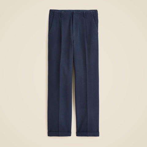 Relaxed-fit suit pant in garment-dyed Italian cotton twill