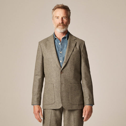 Relaxed-fit suit jacket in English merino wool