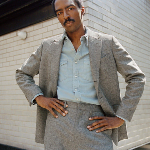 Relaxed-fit suit jacket in English merino wool