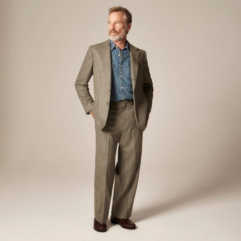 Relaxed-fit suit jacket in English merino wool