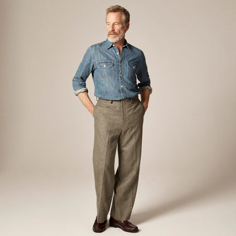 Relaxed-fit suit pant in English merino wool