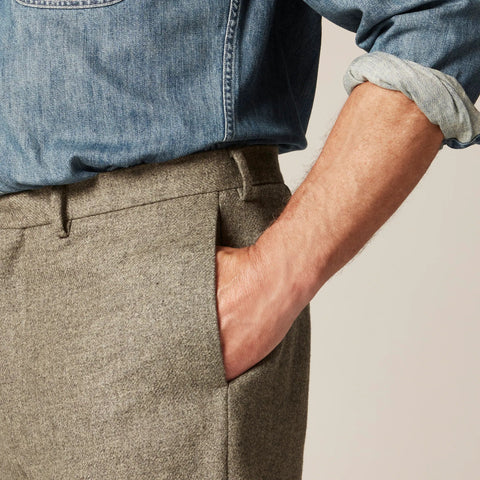 Relaxed-fit suit pant in English merino wool