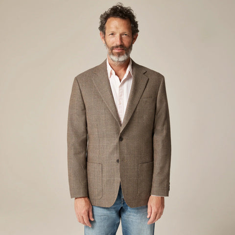 Blazer in English cotton-wool blend twill