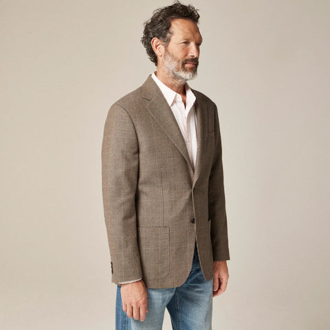 Blazer in English cotton-wool blend twill
