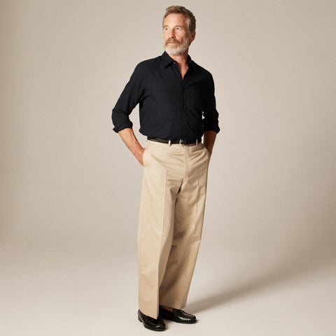 Relaxed-fit trouser in Italian cotton chino