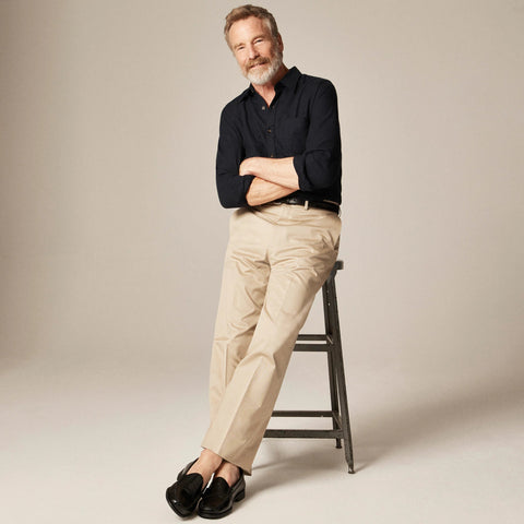 Relaxed-fit trouser in Italian cotton chino