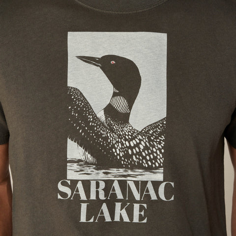 Vintage-wash cotton "Powder Day" graphic T-shirt