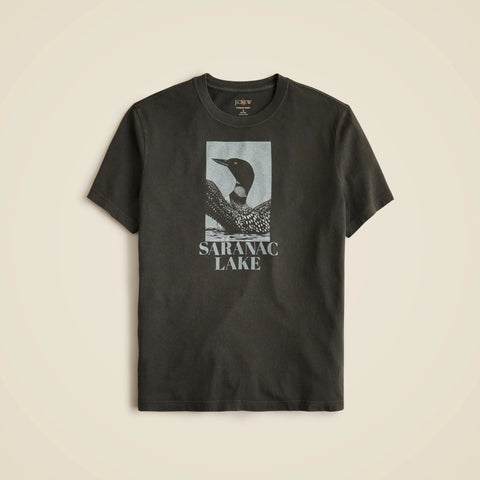 Vintage-wash cotton "Powder Day" graphic T-shirt