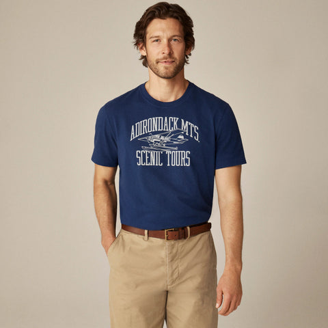 Vintage-wash cotton "Adirondacks" graphic T-shirt