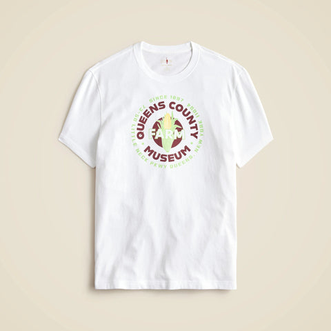 Vintage-wash cotton "Queens" graphic T-shirt