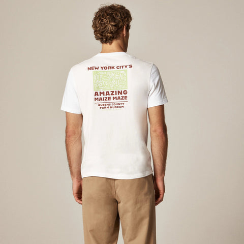 Vintage-wash cotton "Queens" graphic T-shirt