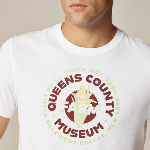Vintage-wash cotton "Queens" graphic T-shirt