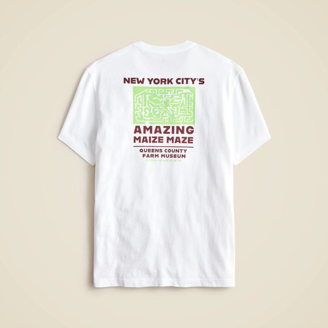 Vintage-wash cotton "Queens" graphic T-shirt