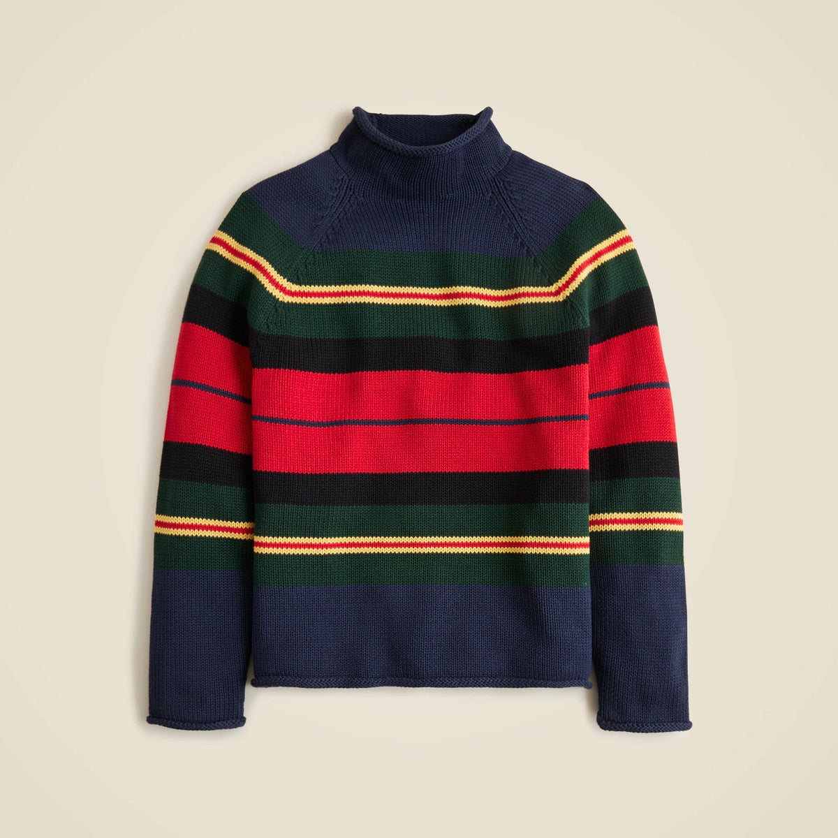 1988 Rollneck™ sweater in cotton rugby stripe