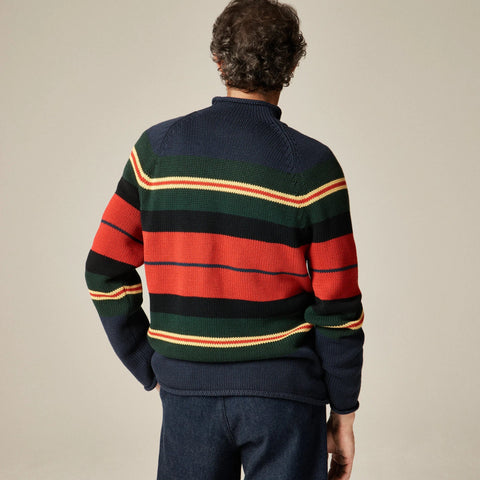 1988 Rollneck™ sweater in cotton rugby stripe