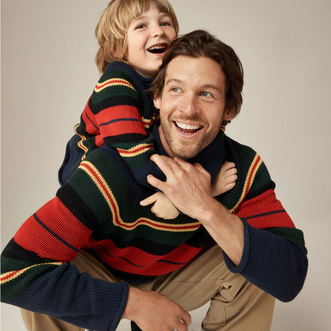 1988 Rollneck™ sweater in cotton rugby stripe