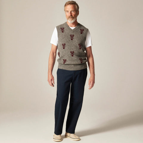 Wool sweater-vest in lobster