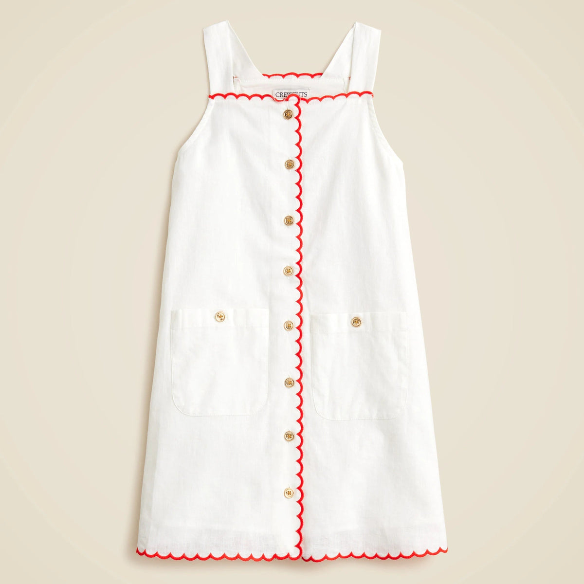 Girls' firework dress in linen-cotton blend